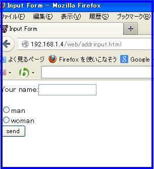 図1. 名前と性別を入力させる画面